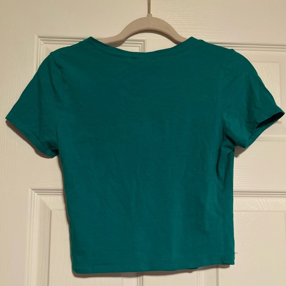 Teal green Bozzolo rib tee (large) - Picture 2 of 5
